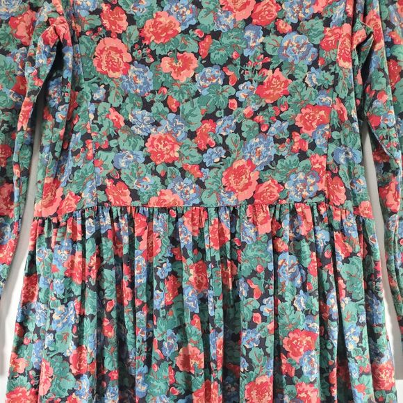 12 Vintage Laura Ashley Floral Midi Dress Cottagecore English Country - Picture 10 of 13